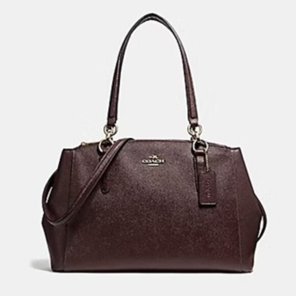 Coach Handbags - Coach Small Christie Carryall in Cross-grain Leather Oxblood Color NWT